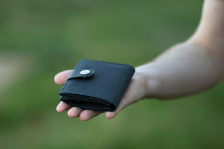 Portfel z washpapy - gładki grzbiet portfela